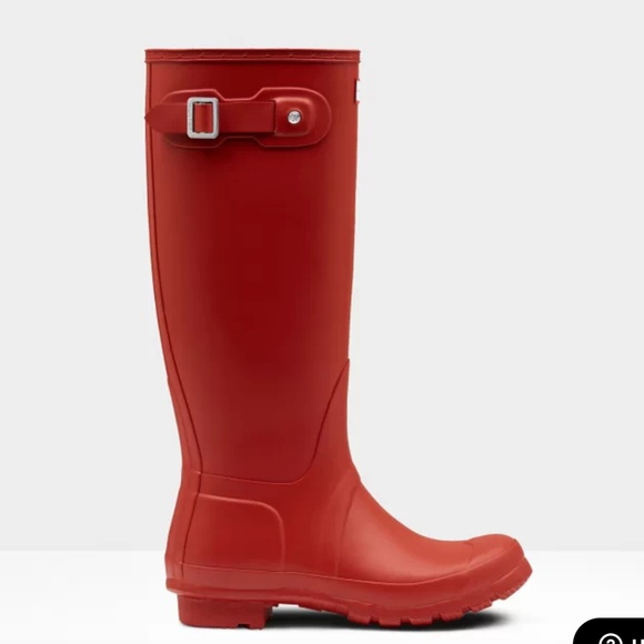 hunter red tall rain boots
